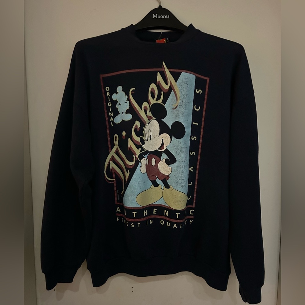 Vintage Disney Mickey Mouse Navy Crewneck Sweater